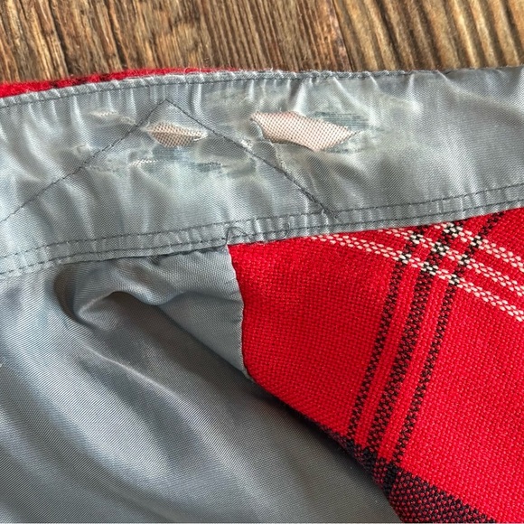 Vtg Van Heusen 417 Plaid Flannel Shirt Mens Lg Tall L/S Red Rockabilly Hipster - Picture 12 of 13